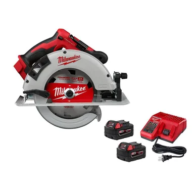 Milwaukee 2631-20-48-59-1852B, bundle: M18 18V Lithium-Ion Brushless Cordless 7-1/4 in. Circular Saw w/ (2) 5.0 Ah Batteries & Charger