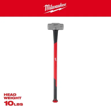 Milwaukee 48-22-9332, unpowered: 10 lb. Sledge Hammer with 36 in. Fiberglass Handle