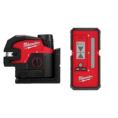 Milwaukee 3624-21-48-35-1211, bundle: M12 12-Volt Lithium-Ion Cordless Green Cross Line and 4-Points Laser Level Kit with 165 ft. Laser Detector
