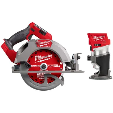 Milwaukee 2834-20-2723-20, bundle: M18 FUEL 18V Lithium-Ion Brushless Cordless 7-1/4 in. Circular Saw w/ Router