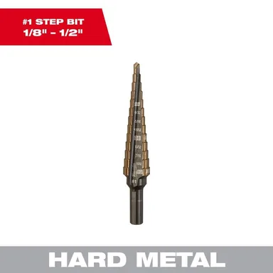 Milwaukee 48-89-9281, accessory: 1/8 in. - 1/2 in. #1 Cobalt Step Drill Bit (13-Steps)