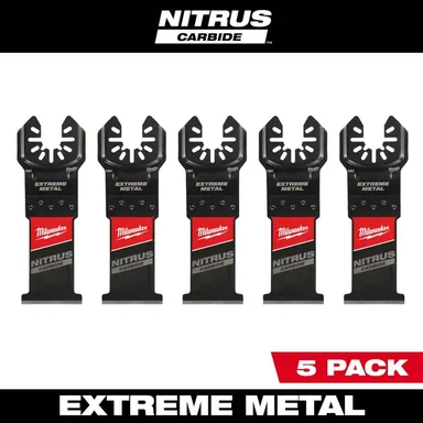 Milwaukee 49-25-1566, accessory: 1-3/8 in. Nitrus Carbide Universal Fit Extreme Metal Cutting Oscillating Multi-Tool Blade (5-Pack)