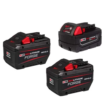Milwaukee 48-11-1813-48-11-1813-48-11-1850R, bundle: M18 18V Lithium-Ion REDLITHIUM FORGE HD 12.0 Ah Battery Pack (2-Pack) w/ (1) 5.0 Ah Battery