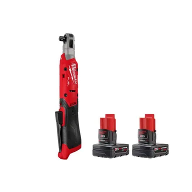Milwaukee 3053-20-48-11-2442, bundle: M12 FUEL 12V Lithium-Ion Compact 3/8 in. Cordless Ratchet, & 4. 0Ah (2-Pack)