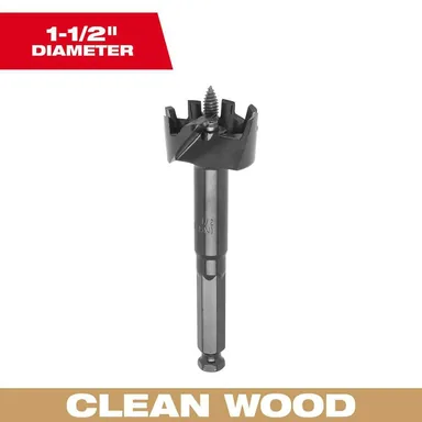 Milwaukee 48-25-1502, accessory: 1-1/2 in. Selfeed High-Speed Steel Wood Boring Bit (1-Pack) (photograph from the Home Depot listing)