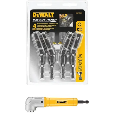 DeWalt DWPVTDRVGWARA60, accessory: Magnetic Pivoting Nut Driver Set (4-Piece) and MaxFit Right Angle Magnetic Attachment
