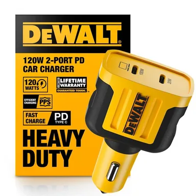DeWalt 141 0484 DW2, unclassified: 120W 2-Port PPS PD Car Charger