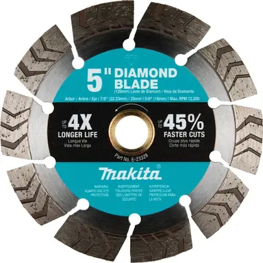 Makita E-23329, accessory: Makita E-23329 5" Diamond Blade, Segmented Turbo, General Purpose