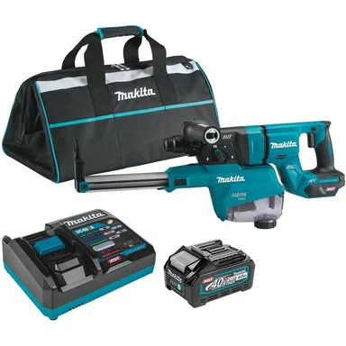 Makita GRH07M1W, kit: Makita GRH07M1W 40V max XGT Brushless 1-1/8" SDS-PLUS AVT Rotary Hammer (D-Handle) Kit w/ Dust Extractor, AFT, AWS Capable (4.0Ah)