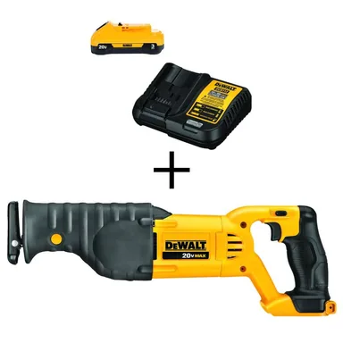 DeWalt DCB230CwDCS380B, bundle: 20V MAX Cordless Reciprocating Saw, (1) 20V MAX Compact Lithium-Ion 3.0Ah Battery, and 12V-20V MAX Charger