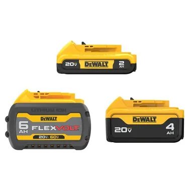 DeWalt DCB3461-3, accessory: 60V FLEXVOLT 6.0 Ah Battery and 20V MAX 4.0 Ah and 2.0 Ah Batteries (3-Pack)