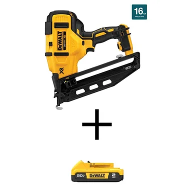 DeWalt DCN660BW203, bundle: 20V MAX XR Lithium-Ion Cordless 16-Gauge Angled Finish Nailer with 20V MAX Compact Lithium-Ion 2.0Ah Battery Pack