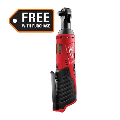 Milwaukee 2457-20, bare tool: M12 12V Lithium-Ion Cordless 3/8 in. Ratchet (Tool-Only)