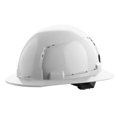 Milwaukee 48-73-1201, accessory: BOLT White Type 1 Class C Full Brim Vented Hard Hat with 4 Point Ratcheting Suspension