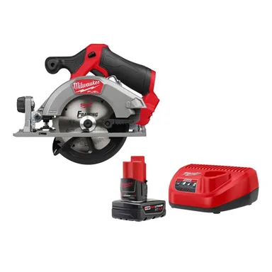 Milwaukee 2521-20-48-11-2442, bundle: M12 FUEL 12V Lithium-Ion Brushless 5-3/8 in. Cordless Circular Saw, & 4. 0Ah (2-Pack)