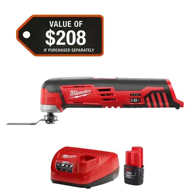 Milwaukee 2426-20-48-59-2420, bundle: M12 12V Lithium-Ion Oscillating Multi-Tool & M12 12-Volt Lithium-Ion Compact Battery Pack 2. 0Ah and Charger Starter Kit