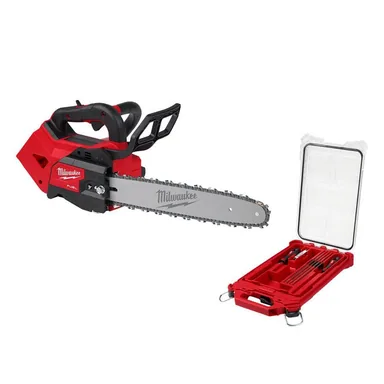Milwaukee 2826-20T-49-16-2880, bundle: M18 FUEL 14 in. 18V Lithium-Ion Brushless Cordless Battery Top Handle Chainsaw (Tool Only) w/ PACKOUT Sharpening Kit