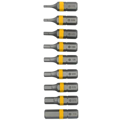 DeWalt DWAF1HS-9H, accessory: MAXFIT Ultra 1 in. Hex Security Steel Screwdriving Bit Set (9-Pack)