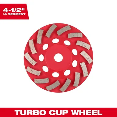 Milwaukee 49-93-7784, accessory: 4.5 in. DIAMOND MAX Segmented Turbo Diamond Cup Wheel