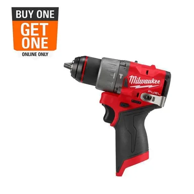 Milwaukee 3404-20, bare tool: M12 FUEL 12V Lithium-Ion Brushless Cordless 1/2 in. Hammer Drill (Tool-Only) (photograph from the Home Depot listing)