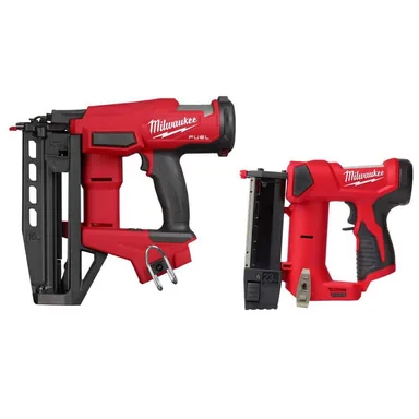Milwaukee 3020-20-2540-20, bundle: M18 FUEL 18V Gen ll 16-Gauge Straight Finish Nailer and M12 12V 23GA Lithium-Ion Cordless Pin Nailer