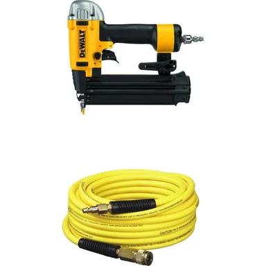 DeWalt DWFP12233DWFP1450D, bundle: Pneumatic 18-Gauge Brad Nailer and 50 ft. x 1/4 in. Air Hose