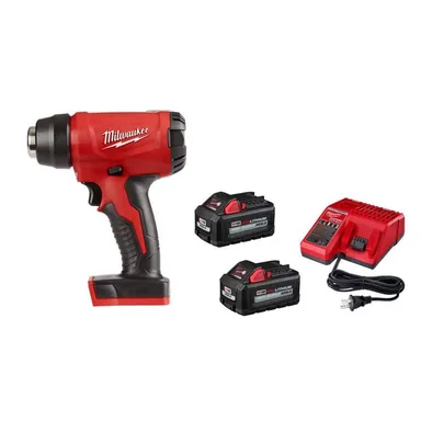 Milwaukee 2688-20-48-59-1862S, bundle: M18 18V Lithium-Ion Cordless Compact Heat Gun w/ Two 6.0 Ah Battery and Charger