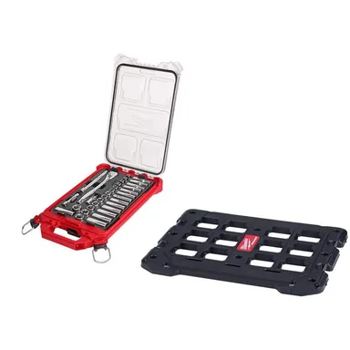 Milwaukee 48-22-9482-48-22-8485, bundle: 3/8 in. Drive Metric Ratchet and Socket Mechanics Tool Set with PACKOUT Case and Packout Mounting Plate (33-Piece)