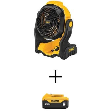 DeWalt DCE512BWDCB205, bundle: 20V MAX Jobsite Fan with 20V MAX Premium Lithium-Ion 5.0Ah Battery-Pack