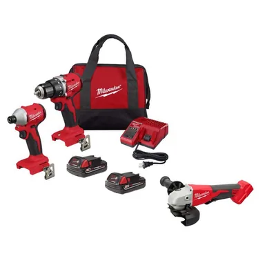 Milwaukee 3692-22CT-2686-20, bundle: M18 18V Lithium-Ion Brushless Cordless Compact Drill/Impact Combo Kit (2-Tool) with Brushless Grinder