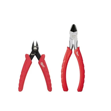 Milwaukee 48-22-6105-48-22-6106, bundle: 4.75 in. Mini Flush Cutting Pliers and 6 in. Diagonal Cutting Pliers (2-Piece)