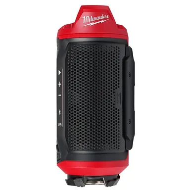 Milwaukee 2955-20, bare tool: M12 12-Volt Lithium-Ion Cordless Bluetooth Jobsite Speaker with PACKOUT Compatibility