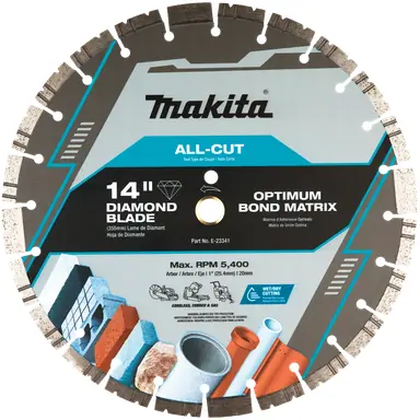 Makita E-23341, accessory: Makita E-23341 14" All-Cut Diamond Blade, Segmented, General Purpose