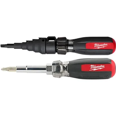 Milwaukee 48-22-2870-48-22-2880, bundle: 7-in-1 Conduit Reaming Multi-Bit Combination Screwdriver with 13-in-1 Multi-Bit Cushion Grip Screwdriver