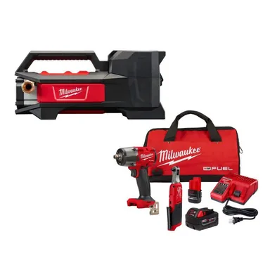 Milwaukee 2771-20-3890-22, bundle: M18 Transfer Pump Bare Tool with M18/M12 FUEL 2PC Auto Kit