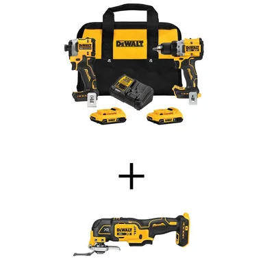 DeWalt DCK2051D2WS356B, bundle: 20-Volt MAX Drill/Driver & ATOMIC Impact Driver Combo Kit (2-Tool) with (2) 2.0 Ah Batteries, Charger and Bag