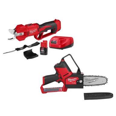 Milwaukee 2534-21-2527-20, bundle: M12 FUEL 12V Brushless Cordless Brushless Cordless Pruner w/M12 6 in. HATCHET Pruning Saw, 2.0 Ah Battery, Charger