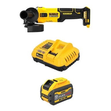 DeWalt DCG407BWDCB609C, bundle: 20V MAX Lithium-Ion Cordless Brushless 4-1/2 in. Angle Grinder with 20V/60V MAX FLEXVOLT 9. 0Ah Battery and Charger