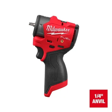 Milwaukee 3048-20, bare tool: M12 FUEL 12V Lithium-Ion Brushless Cordless 1/4 in. Subcompact Impact Wrench w/ Friction Ring (photograph from the Home Depot listing)