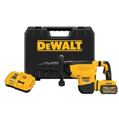 DeWalt DCH892X1, kit: FLEXVOLT 60V Lithium-Ion Cordless SDS MAX 3/4 in. Demolition Hammer Kit with 9.0Ah Battery, Charger and Kit Box (photograph from the Home Depot listing)