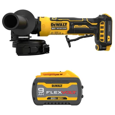 DeWalt DCG402BWDCB609, bundle: ATOMIC 20V MAX Lithium-Ion Cordless 4-1/2 in. Angle Grinder with Paddle Switch with FLEXVOLT 20V/60V MAX 9. 0Ah Battery