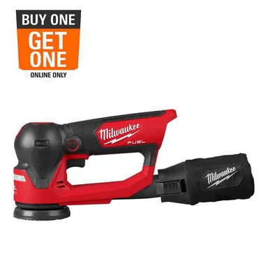 Milwaukee 2535-20, bare tool: M12 FUEL 12V Lithium-Ion Brushless Cordless 3 in. Random Orbital Detail Sander (photograph from the Home Depot listing)