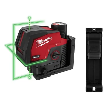Milwaukee 3622-21-48-35-1313, bundle: M12 12-Volt Lithium-Ion Cordless Green 125 ft. Cross Line and Plumb Points Laser Level Kit w/3.0 Ah Battery & Track Clip