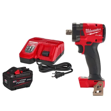 Milwaukee 48-59-1300-2855P-20, bundle: M18 18-Volt Lithium-Ion REDLITHIUM FORGE Starter Kit with 12. 0Ah Battery and Rapid Charger w/ 1/2 in. Impact Wrench