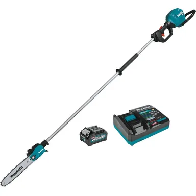 Makita GAU01M1, kit: Makita GAU01M1 40V max XGT Brushless Cordless 10" Pole Saw Kit, 8' Length (4.0Ah)