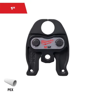 Milwaukee 49-16-2454C, accessory: 1 in. PEX Crimp Jaw for M12 FORCE LOGIC Press Tool (photograph from the Home Depot listing)