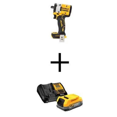 DeWalt DCF921BWCBP034C, bundle: Atomic 20-Volt Maximum Cordless Brushless 1/2 in. Impact Wrench with 1.7 Ah POWERSTACK Battery and Charger