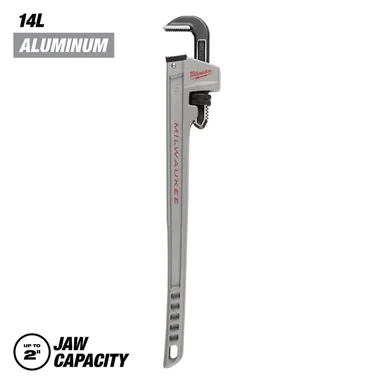 Milwaukee 48-22-7215, unpowered: 14 in. Aluminum Pipe Wrench with Power Length Handle