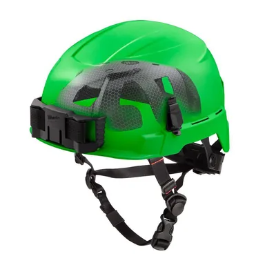 Milwaukee 48-73-1357, accessory: BOLT Green Type 2 Class E Non-Vented Safety Helmet with IMPACT-ARMOR Liner (photograph from the Home Depot listing)