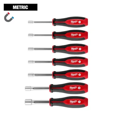 Milwaukee 48-22-2548, unpowered: Metric HollowCore Magnetic Nut Driver Set (7-Piece)